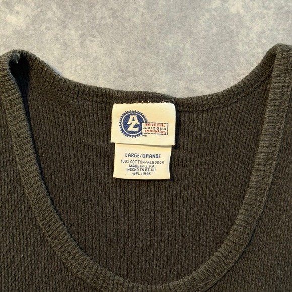 Y2K Arizona Jean Co Black Ribbed Tank Top Tribal Graphic Made in USA L - Picture 4 of 5